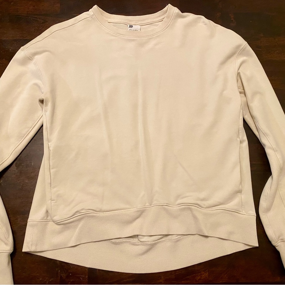 All in Motion Beige Crewneck Top